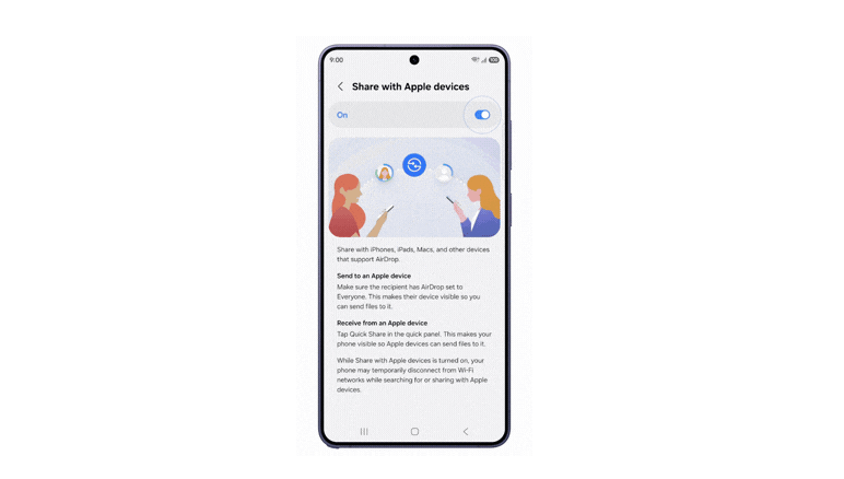 Samsung's Galaxy S26 will get Apple AirDrop support starting today
